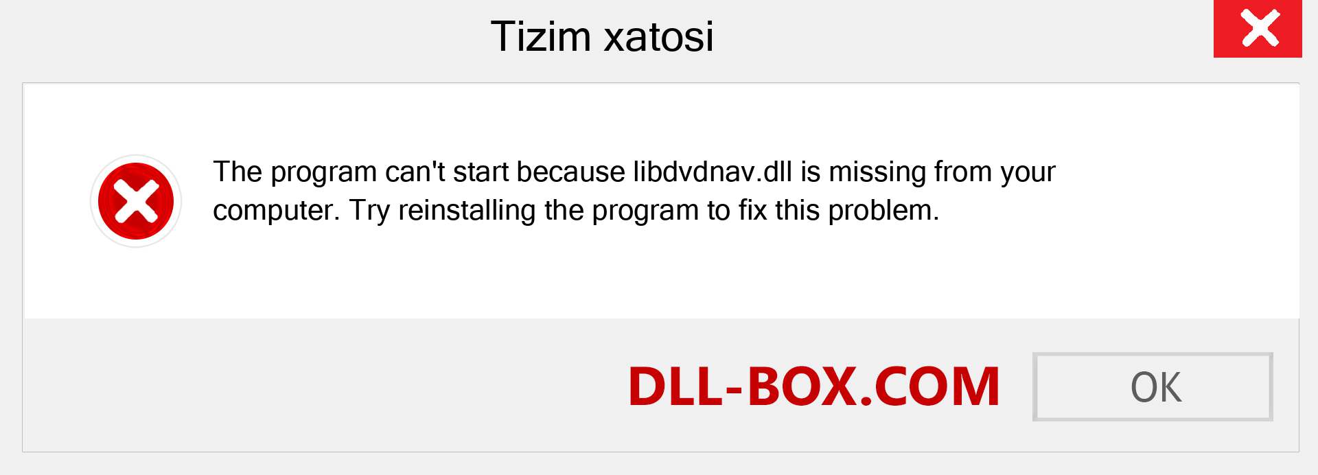 libdvdnav.dll fayli yo'qolganmi?. Windows 7, 8, 10 uchun yuklab olish - Windowsda libdvdnav dll etishmayotgan xatoni tuzating, rasmlar, rasmlar